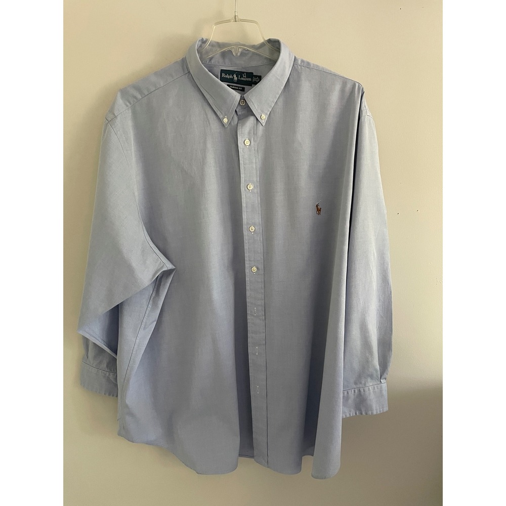 Ralph Lauren Mens Classic Fit Blue Oxford Button Down Shirt 20 34/35 Big